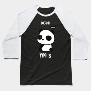 Kids 8 Year old Girl Birthday Shirt Bday Panda Lover Gift Baseball T-Shirt